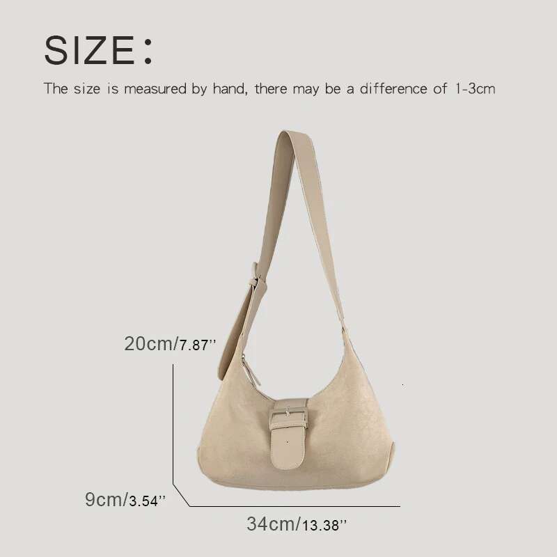 Korean Faux Suede Hobos Bags For Women Designer Handbags And Purses 2023 New In Belt Buckle Underarm Shoulder Messenger