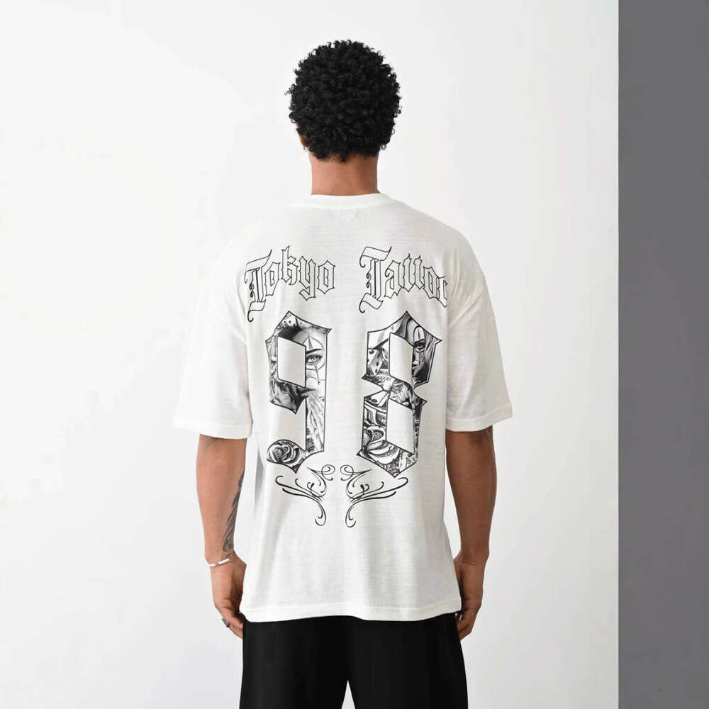 Street Y2K Hip Hop Top Letter Printed T-shirt Spring/Summer Short Sleeve Trendy Brand Casual Men's and Women's Round Neck
