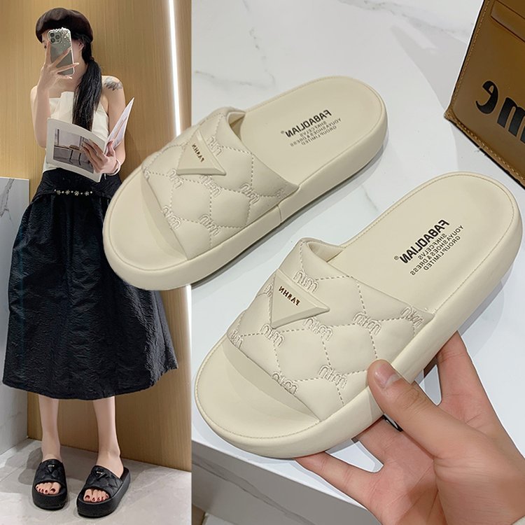 free shipping Slippers designer sandals for womens black Platform printing soft sole ladies sliders shoes Slipper woman outdoor