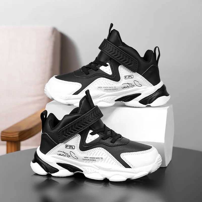 Childrens Sneakers Leather Casual Flat Comfortable Walking Shoes 2024 New Trendy Kids Tennis Shoes for Boy W250225