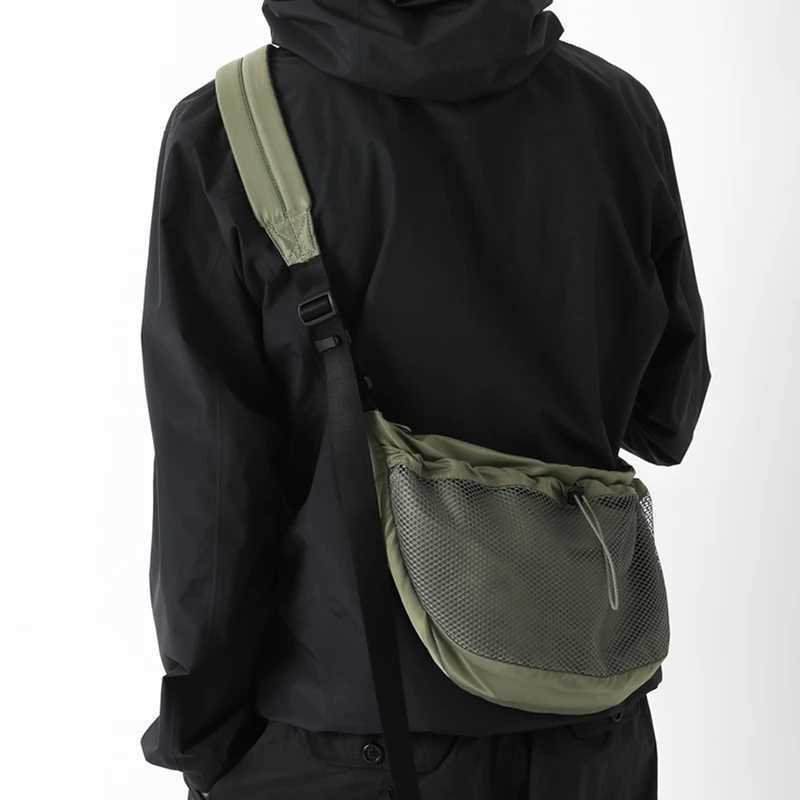 Japanese Street Nylon Mesh Messenger Bag Man Casual Crossbody Bag Unisex Sports Large Capacity Shoulder Bag IP Backpack 2023 Z250225