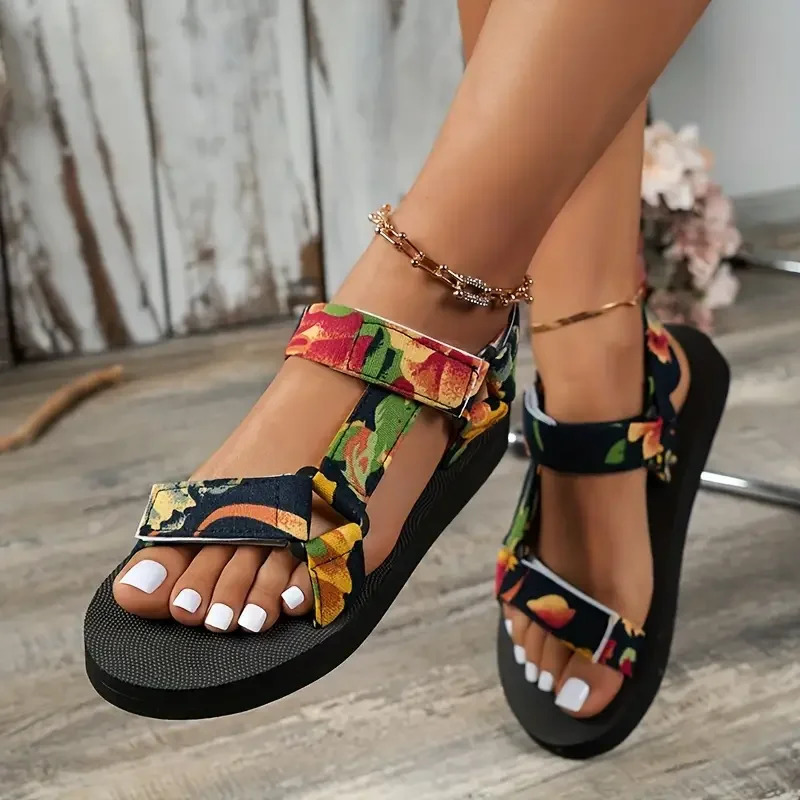 Summer Flat Womens Shoes Hemp Rope Set Foot Beach Sandals Outdoor All-match Casual Slippers Large Size Women Sandals 250224