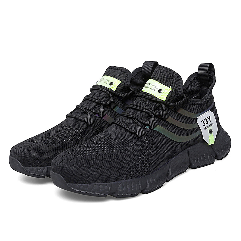 Lightweight running shoes for men soft sole cushioned flying mesh sneakers for men Breathable Comfortable soled men's shoes