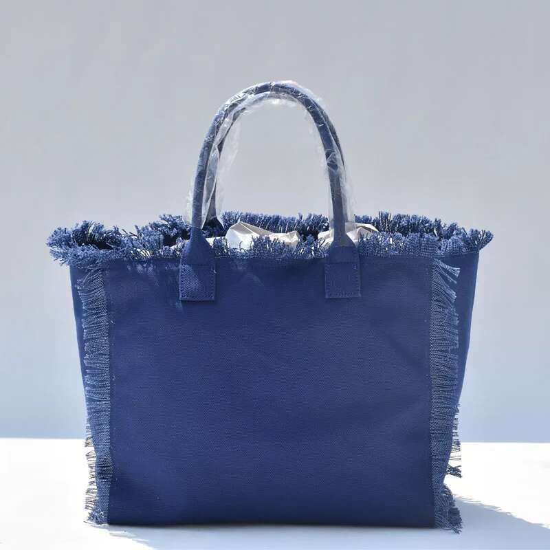 Canvas Women Tassel Lightweight Laptop Teacher Tote Shoulder Bag Handbag For Daily Use