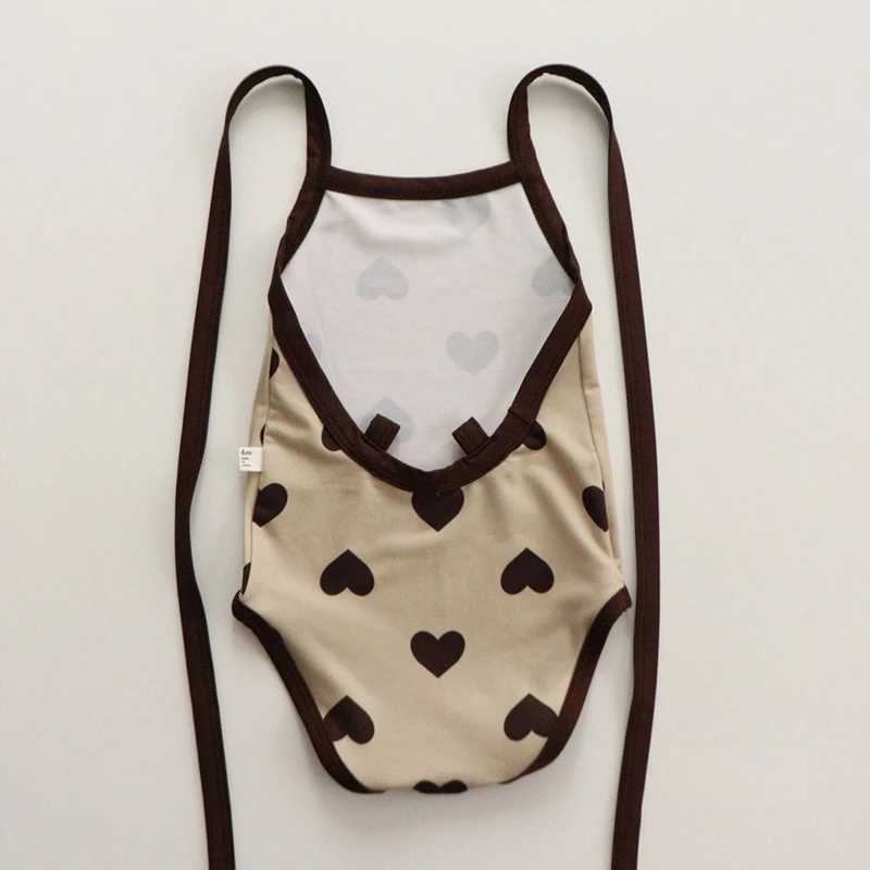 Summer baby girl swimsuit one-piece sleeveless printed backless cute beach bikini baby girl swimsuit childrens swimsuit X250224