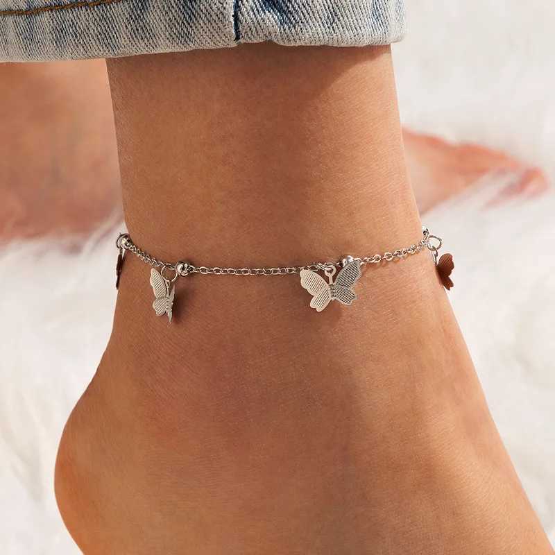 2022 Bohemian Womens Foot Bracelet Summer Beach Foot Chain Bohemian Bead Butterfly Bracelet Charm Foot Bracelet Set Foot Bracelet Jewelry AccessoriesX