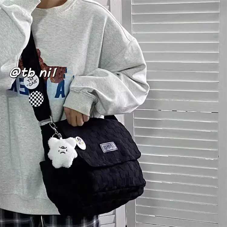 Versatile female student promises classes large capacity one shoulder messenger bag autumn and winter backpacks Z250225