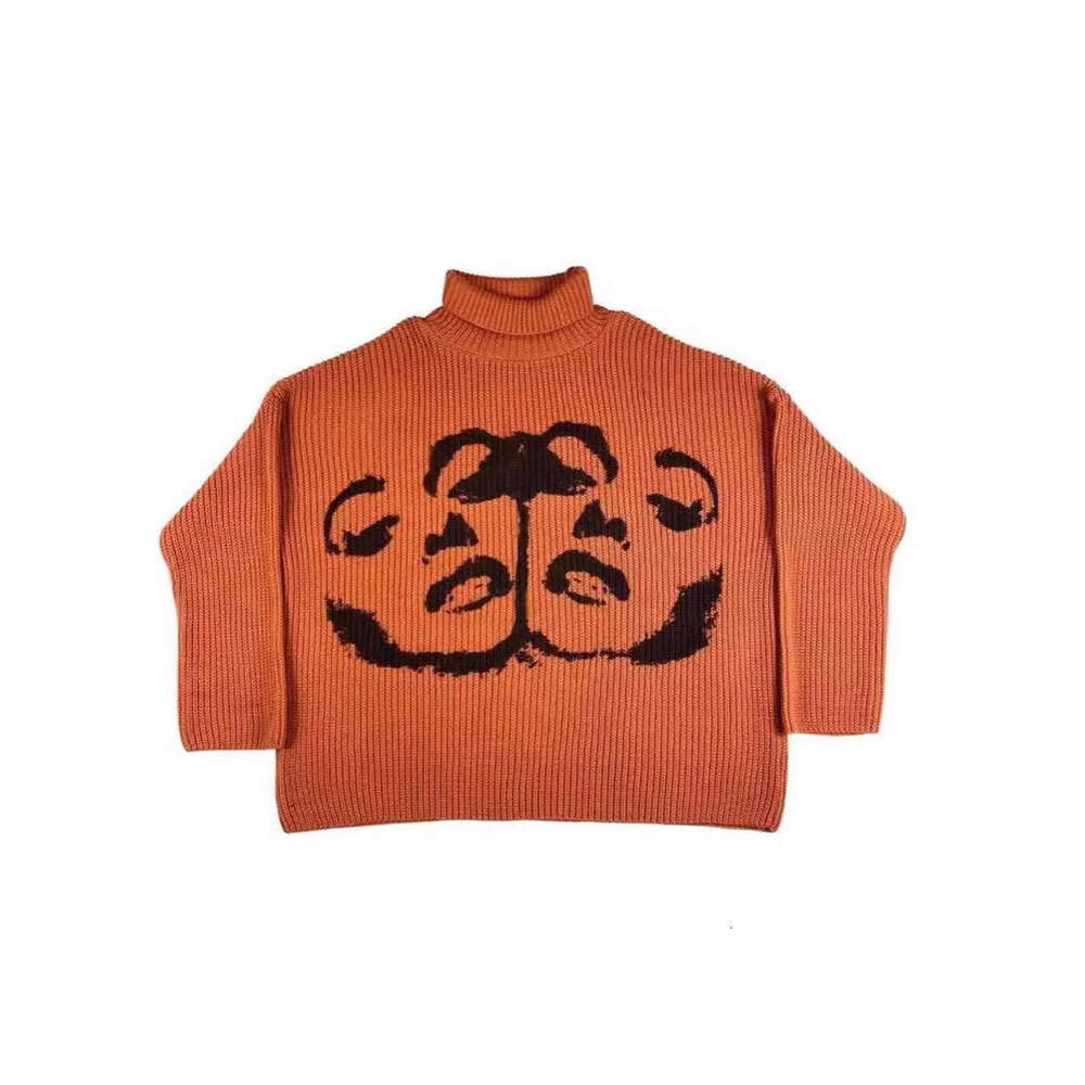 Multi pattern jacquard round neck knitted for autumn American street fashion, casual niche, loose pullover, long sleeved sweater