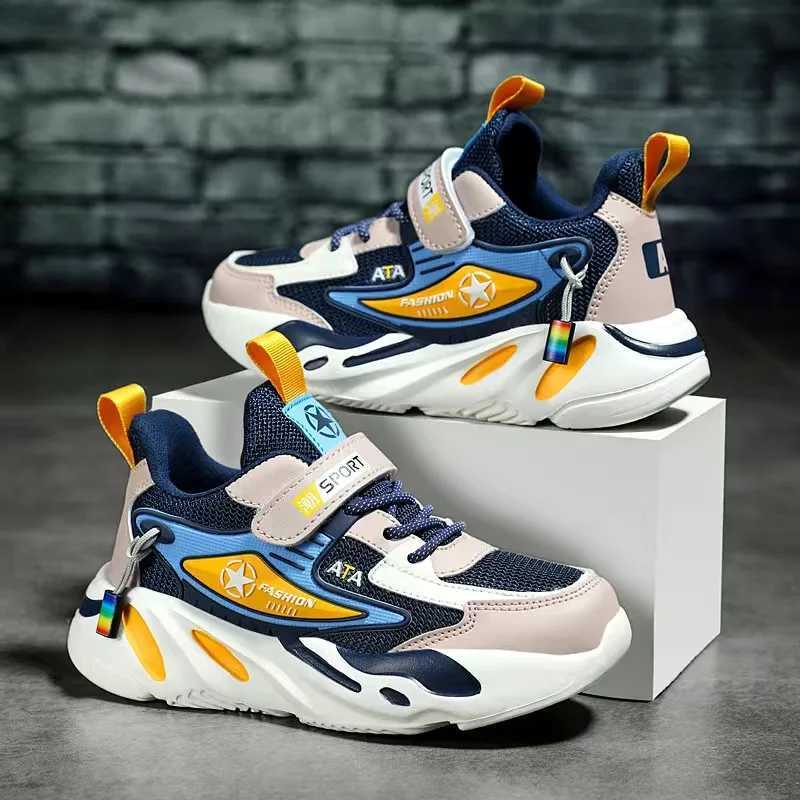 2024 Boys New Cartoon Sneakers Children Baby Spring Breathable Mesh LED Luminous Sports Shoes Kids Casual Autumn Light Up Shoes W250225