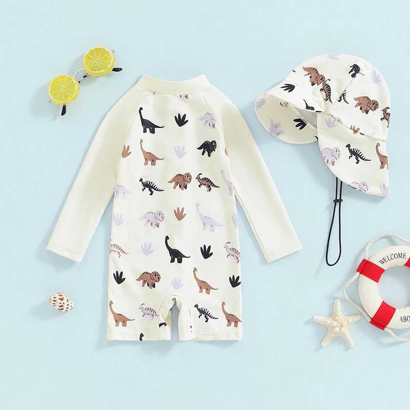 2024-05-05 Leisure Baby Boy Swimwear Set Whale Print Long Sleeve Rash Guard Swimsuit Sun Hat Toddler Bathing Suit Outfit X250224