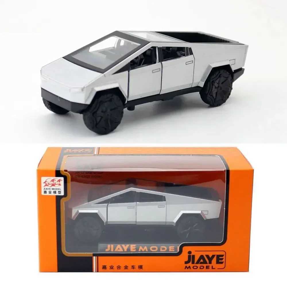 1 36 Tesla Cyber Pickup SUV Alloy Car Model Die Casting Metal Off road Vehicle Pull Back Truck Sound Light Toy Series Free shipping
