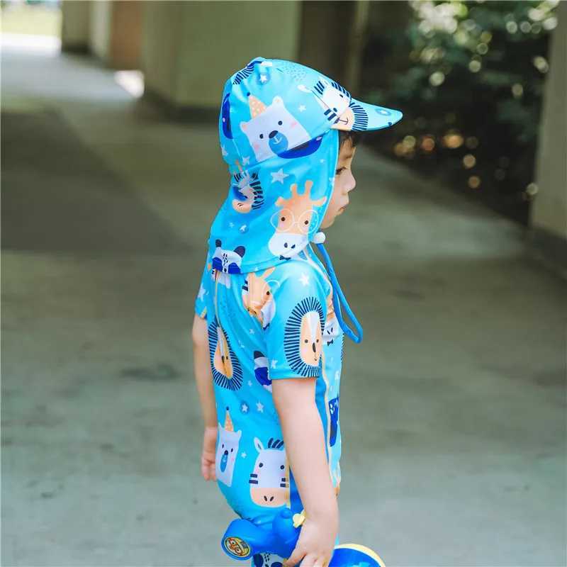 Baby Swimwear UPF50+ Rashguard Children Swimsuit Boy Cartoon Beach UV Bathing Suit Kids Summer Long Sleeve Surf Swimming Wear X250224