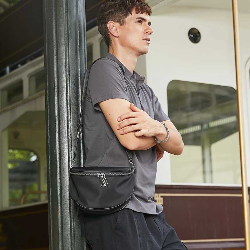 Hcankcan Mens Casual Cross Bag Mobile Messenger Mens Shoulder Bag Fashion Chest Bag Luxury Waterproof Strap Bag Z250225