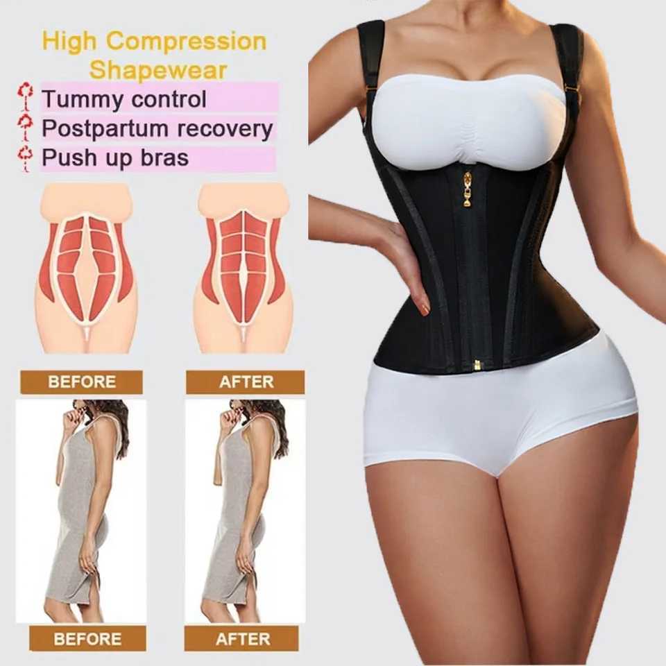 New Arrival Fajas Colombian Girdle Waist Trainer Double Compression Short Abdominal Control Abdominal Weight Loss Flat Abdominal Model with S-3XL Z250