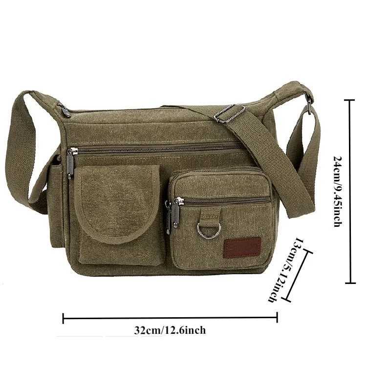 Business messenger canvas bag casual mens express bag mens backpack large capacity tilted shoulder bag Z250225