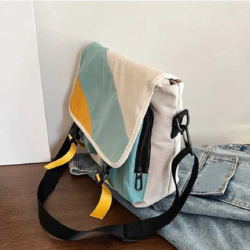 Waterproof nylon messenger bag womens canvas handbag shoulder cross body bag large capacity casual student backpack Z250225