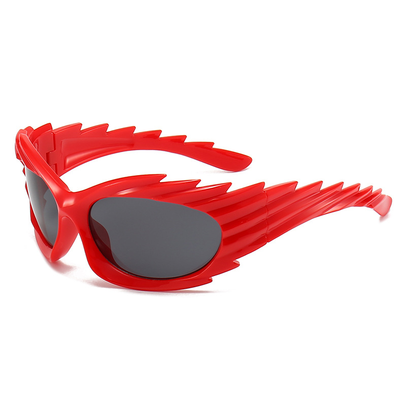2025 new European and American personality wing cycling sunglasses shape ins fashion sunglasses female thorn hedgehog Y2K sunglasses