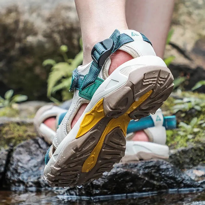 HUMTO Summer Hiking Shoes Outdoor Womens Sandals Breathable Water Beach Womens Sandals Camping Climbing Aqua Sports Shoes HT-9602 250221
