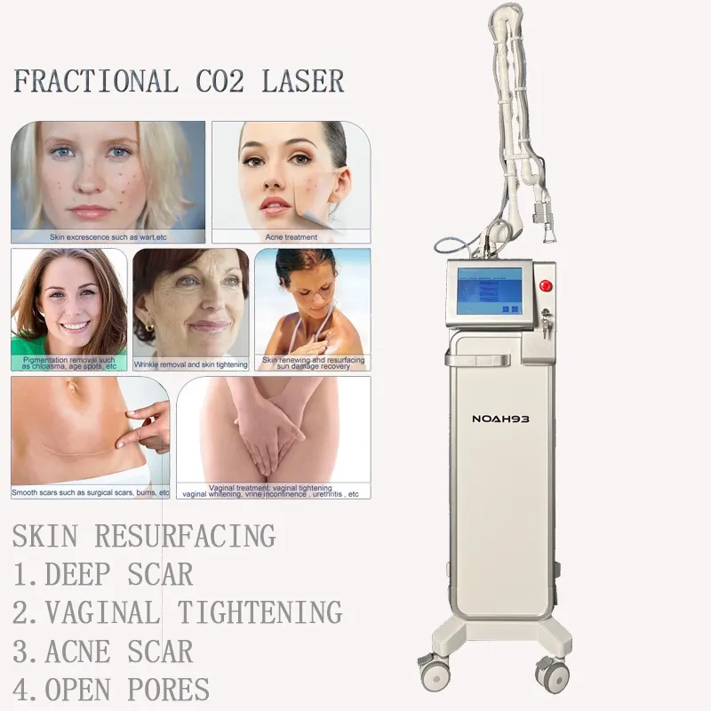 Fractional Co2 Laser 10600nm Freckle Wrinkle Scars Removal Machine 60W CO2 Lazer Acne Scar Removal Skin Resurfacing RF Tube Vaginal Tightening Skin Re