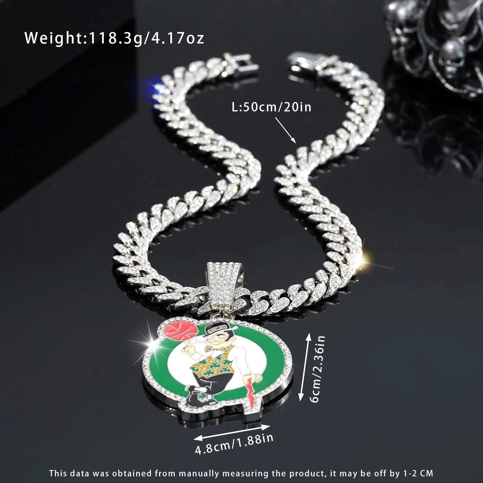 Diamond round pendant cartoon character pinball design 50cm Cuban chain hip-hop jewelry suitable for mens sportswear X250224