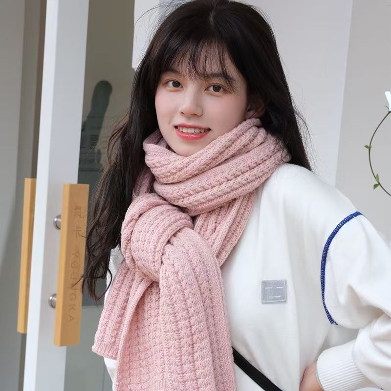 T172 wool knitted scarf for women, warm, Korean style, new style in winter, high-value, versatile, high-end neck scarf