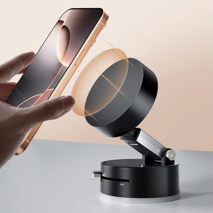 Car Magnetic Phone Holder Hands Free Double Sided Magnetic Vacuum Suction Phone Mount Holder for All Phones