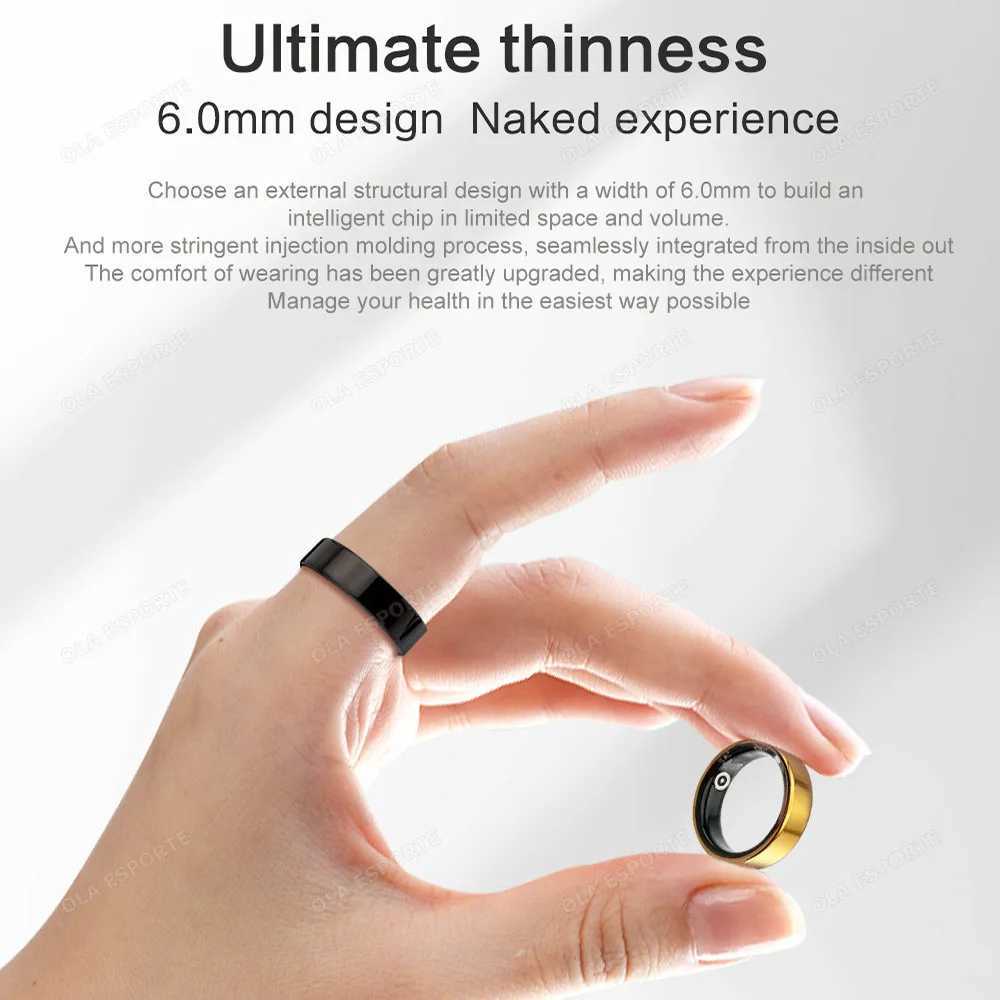 New 5ATM Waterproof Smart Ring Men Women Temperature Detection Health Monitoring Pressure Measurement Gesture Control Smartring W250225