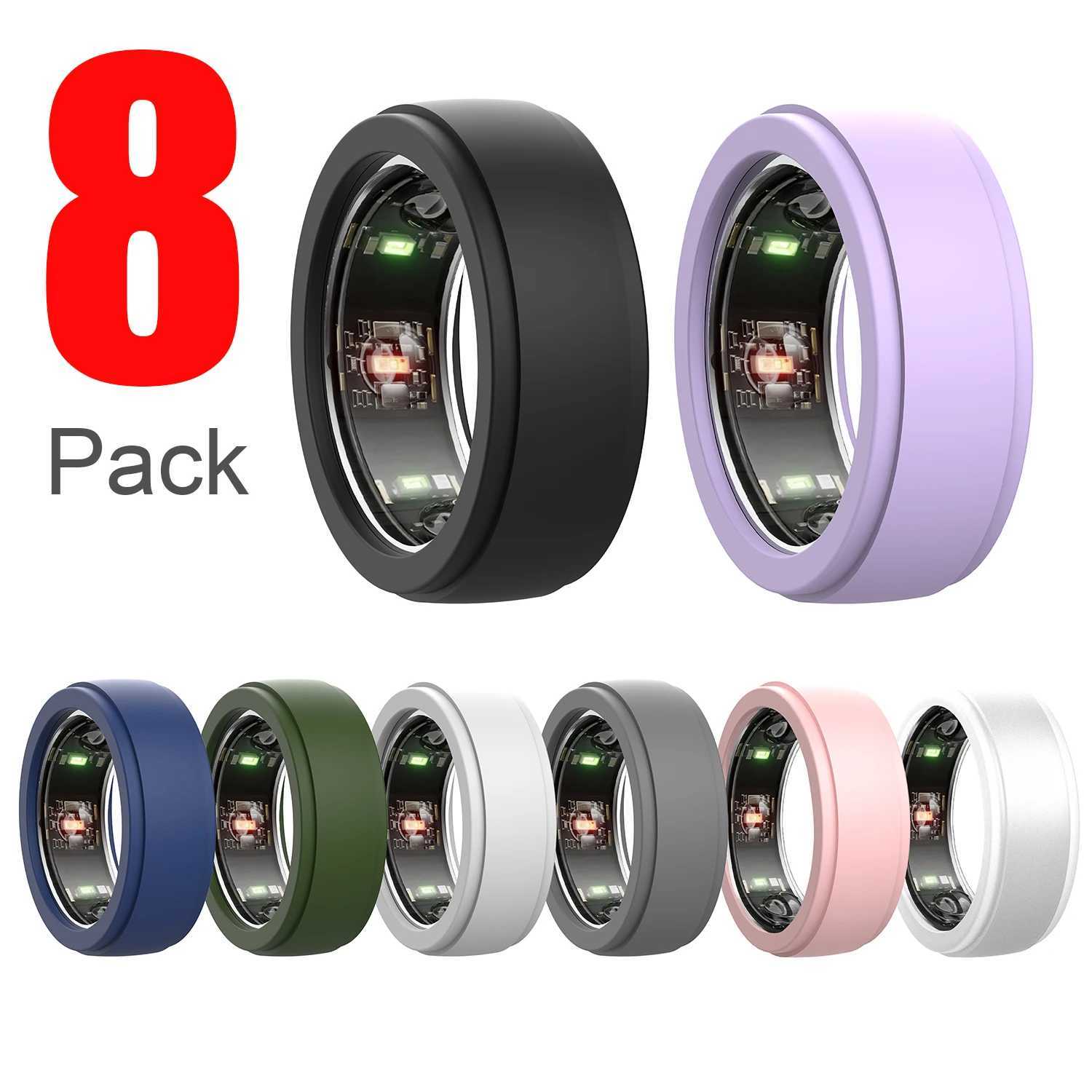 8 Pack for Samsung Galaxy Ring Case and Oura Ring Gen3 Cover Anti-Scratch Protective Soft Elastic Silicone Case W250225
