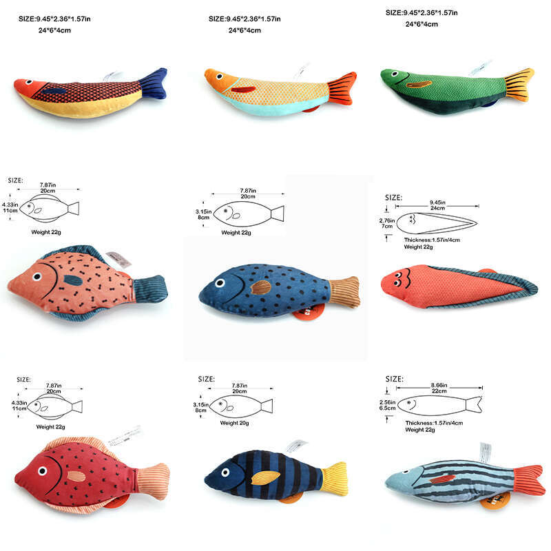 DHpet Infused Saury Fish Cat Toys - Soft, Durable, with Crinkle Sound for Interactive Indoor Kitty Exercise, 9.4 Inches, Suitable for All Breeds