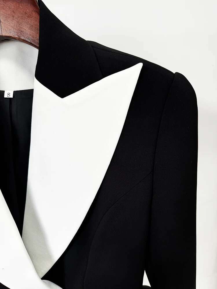 Newest womens designer clothing Jacket Women's Color Block Patchwork Slim Fitting Blazer