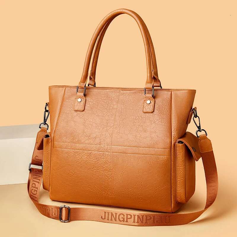 Women High Quality Leather Top-Handle Large Handbag Designer Ladies Commuting Crossbody Bags And Purse Sac
