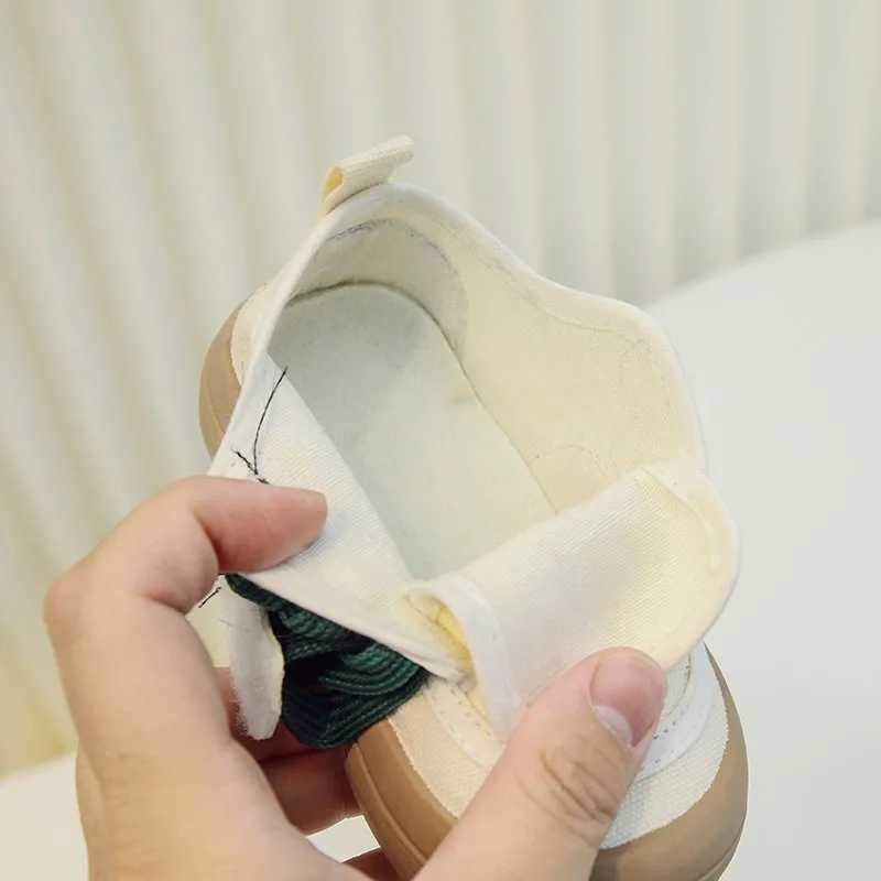 Korean Style Childrens Canvas Shoes Toddler Girls Boys White Denim Shoes Sneakers Soft Sole Running Shoes 3-6Y Spring Autumn X250224