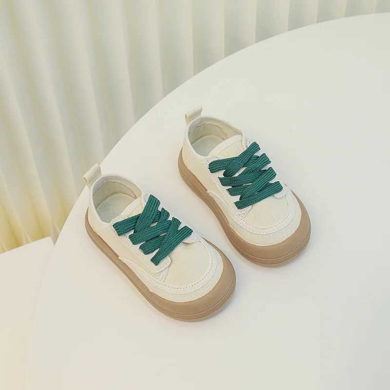 Korean Style Childrens Canvas Shoes Toddler Girls Boys White Denim Shoes Sneakers Soft Sole Running Shoes 3-6Y Spring Autumn X250224