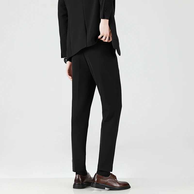 2024 Autumn/Winter Thick Mens Casual Pants Straight Loose Fashion Trend Business Versatile 9-point Suit Pants W250225