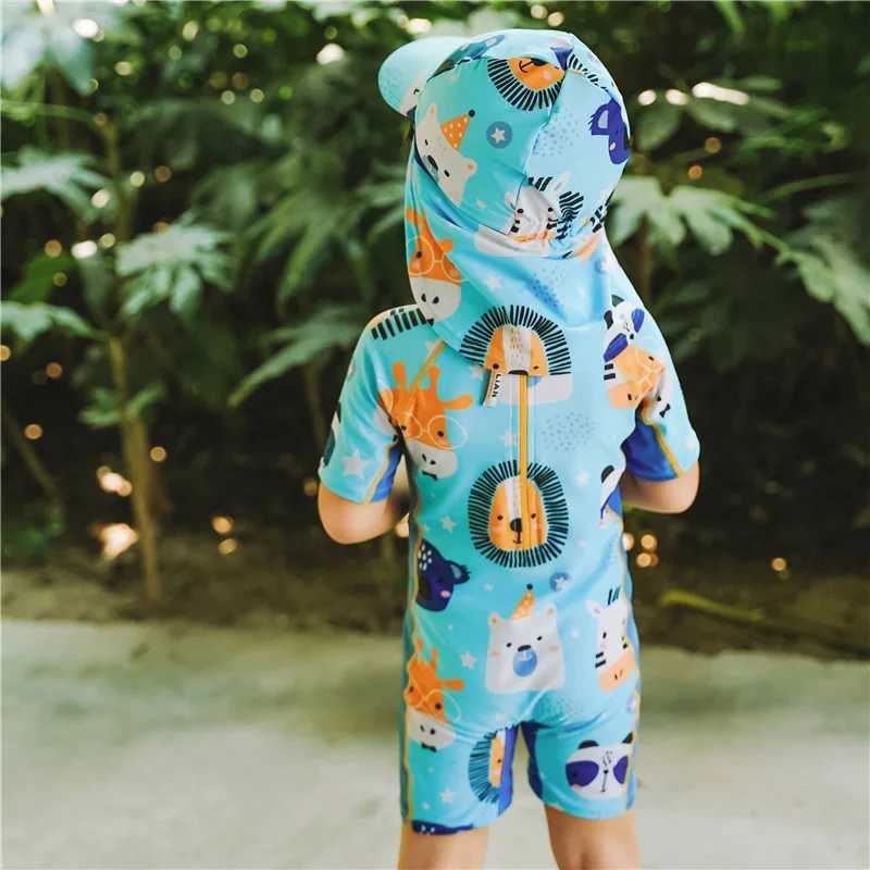 Baby Swimwear UPF50+ Rashguard Children Swimsuit Boy Cartoon Beach UV Bathing Suit Kids Summer Long Sleeve Surf Swimming Wear X250224