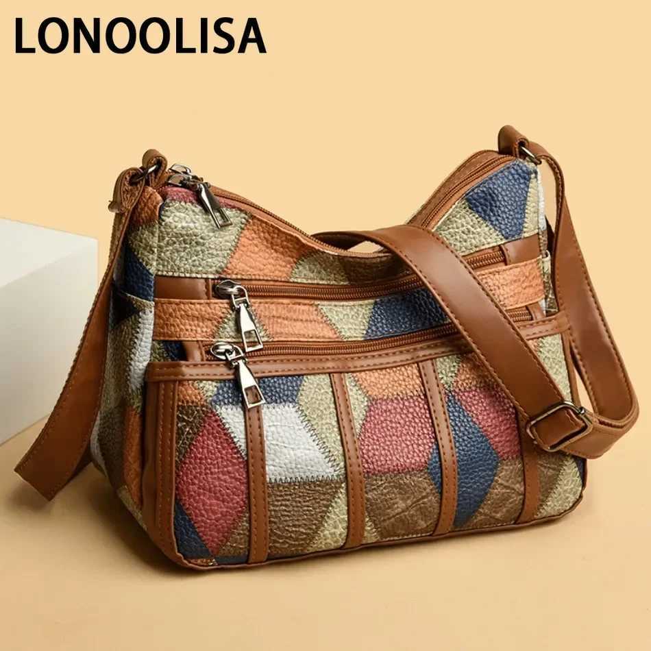 Soft Leather Purses and Handbags Casual Shoulder Crossbody Bags for Women 2024 Vintage Multi-pocket Ladies Messenger Bags Design Z250225