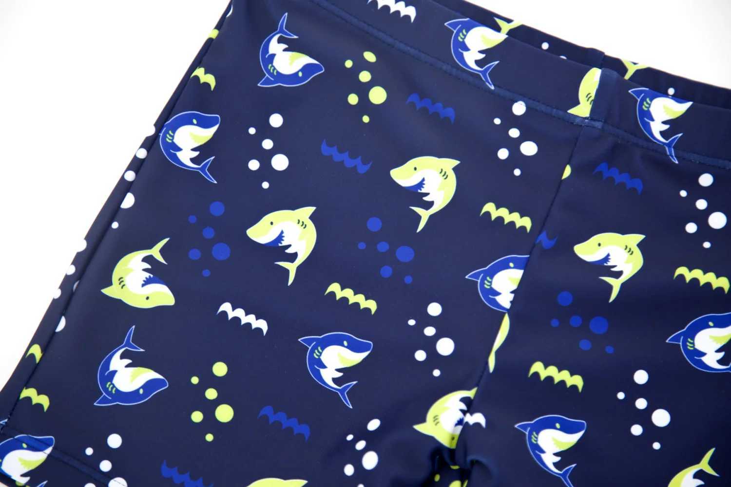 Summer Children Swimsuit Boys With Shorts Shark Printing Kids Boy Sports Suit Hat Swimwear Kids Boardshort Beach Men X250224