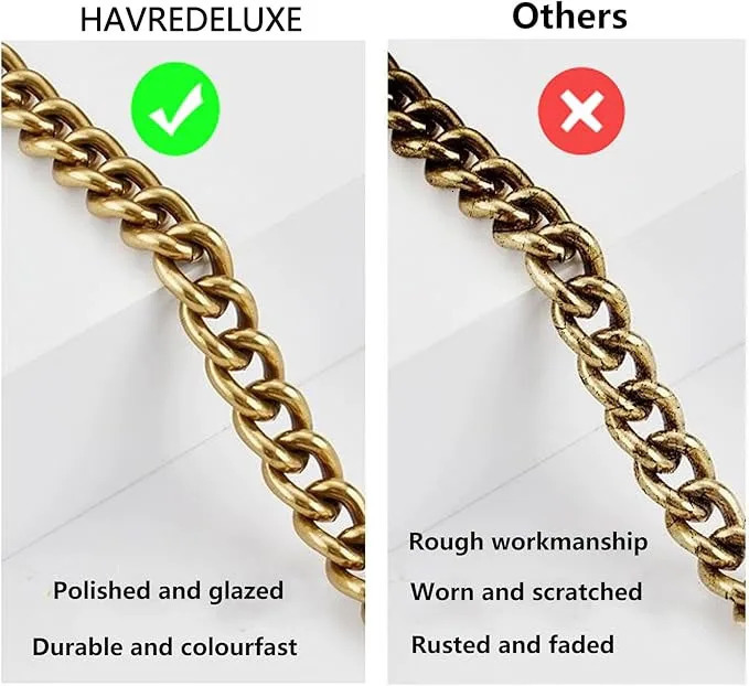 Iron Flat Chunky Gold Chain Strap for Replacement Purse Shoulder Bag Handbag StrapsCompatible with Nolita 19/Tabby 26/Georgie 250224