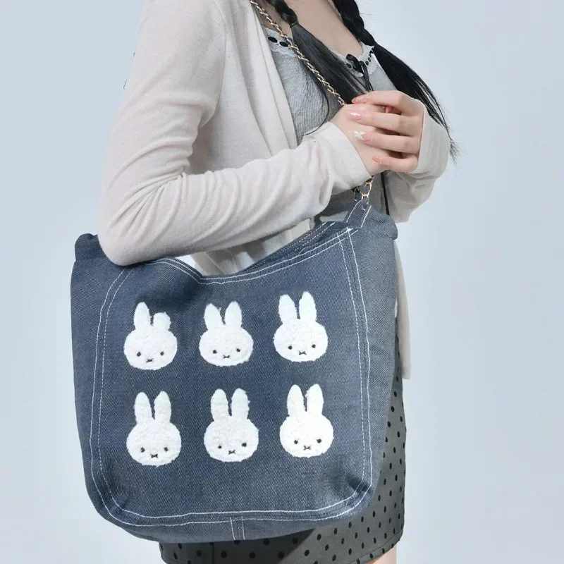 New Product Cowboy Canvas Chain Bag Square Shape Portable Single Shoulder Girl Student Inclined Shoulder Bag Z250225