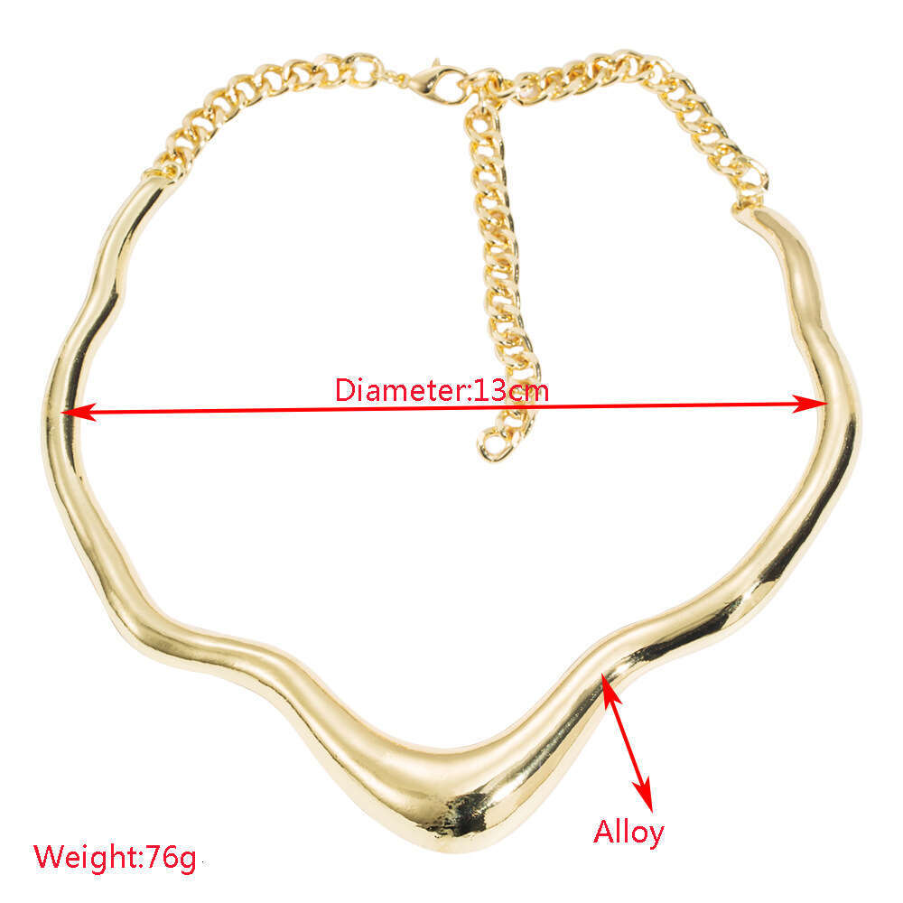 New Creative Liquid Metal Collar Simple, Versatile, Irregular, Fashionable, Trendy, Personalized Clavicle Chain