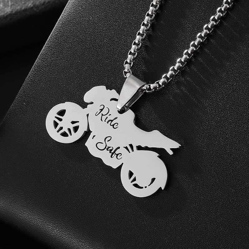 Exquisite Stainless Steel Motorcycle Model Pendant Necklace Men Wen Fashion Hip Hop Rock Riding Party Jewelry X250224