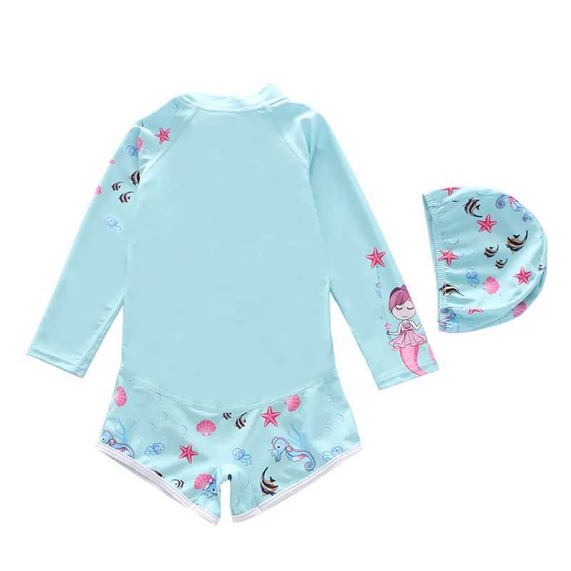 HappyFluent Sun Protection cartoon one-piece sleeping princess sized childrens swimsuit X250224