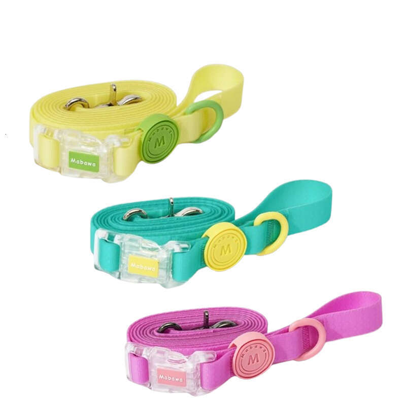 DHpet Waterproof Dog Leash with PVC Coating - Available in Green/Yellow/Pink - S/M/L Sizes for 5-30kg Dog - Stain & Odor Resistant, Multi - functional