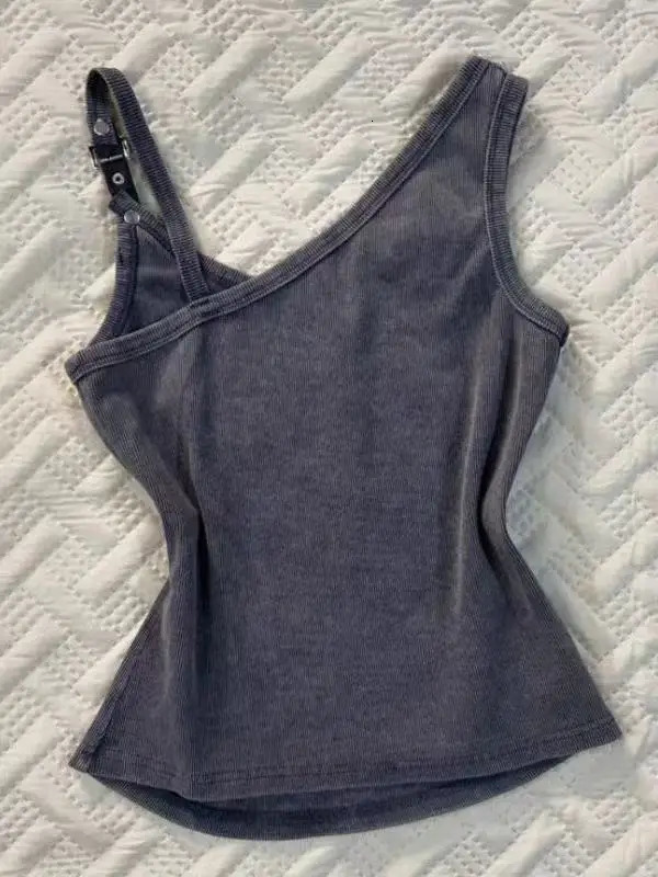 Spice Slim Sling Summer American Retro High Street Embroidered Women Vest Korean Fashion Cartoon Sleeveless Tops 250224