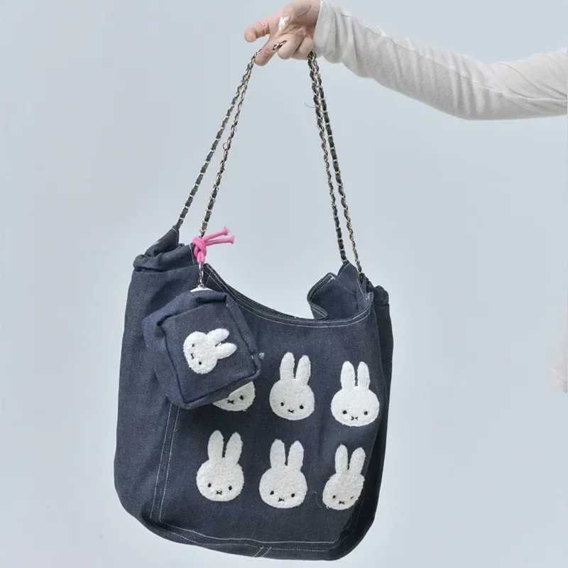 New Product Cowboy Canvas Chain Bag Square Shape Portable Single Shoulder Girl Student Inclined Shoulder Bag Z250225