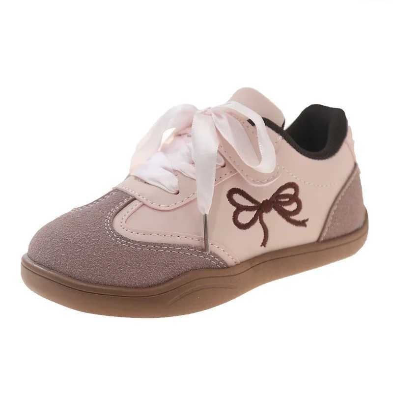 Children Casual Sneakers for Girls 2024 Autumn New Fashion Korean Style Soft Bottom Anti-slippery Sweet Bowtie Versatile Shoes X250224
