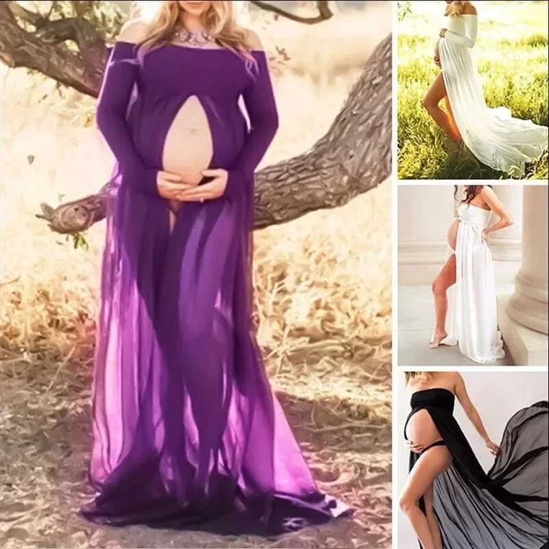 Maternity Photography Props Maxi Maternity Gown Lace Maternity Dress Pregnant Women Fancy Shooting Photo Summer Pregnant Dress X250224
