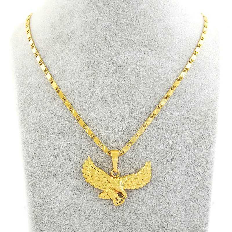 Korean Golden Necklace 24K Gold Plated Necklace Mens Pendant Jewelry Gift 50CM 60CM X250224
