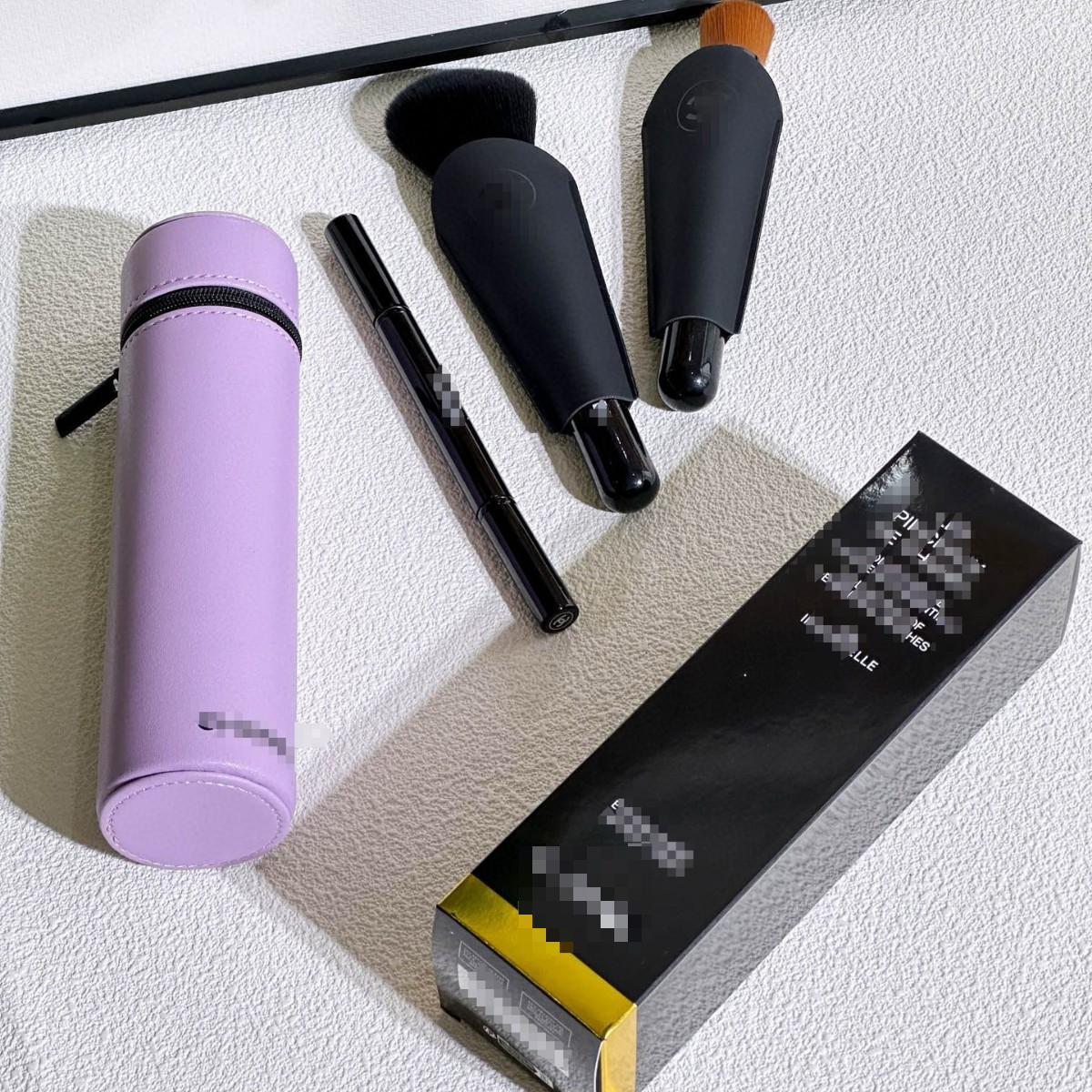 Multi-Functional Dopamine Cosmetic Kit: Blusher & Foundation Brushes + Eyeshadow Duo Complete Set with Organizer Tub