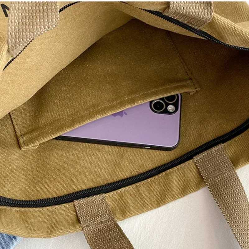 Japanese Canvas Mens and Womens Simple Horizontal Bag Laundry Canvas Thick Handbag Large Capacity Art Student Bag Z250225